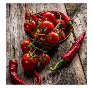 SLIKA STYLER PEPPERS STEKLENA 30X30 GL171 SLIKA STYLER PEPPERS STEKLENA 30X30 GL171