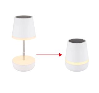 SOLARNA VRTNA SVETILKA GLOBO BELA NAMIZNA LED 0.06W IP44 3000K 110X250 MM