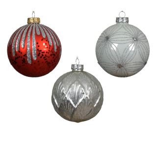 FI 10 CM, RDEČA/SREBRNA VZOREC, SORTIRANO