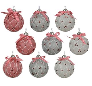 FI 8 CM RDEČA/BELA/SREB. VZOREC, SORTIRANO