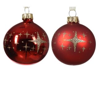 STEKLENA BUNKA DECORIS RDEČA Z VOZRCEM FI 6 CM SORTIRANO STEKLENA BUNKA DECORIS RDEČA Z VOZRCEM FI 6 CM SORTIRANO