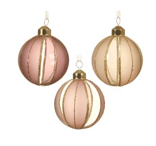 STEKLENA BUNKA DECORIS ROZA S ČRTAMI FI 8 CM SORT STEKLENA BUNKA DECORIS ROZA S ČRTAMI FI 8 CM SORT