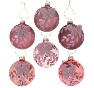 STEKLENA BUNKA, ROZA Z METULJEM, FI 8 CM, SORT STEKLENA BUNKA, ROZA Z METULJEM, FI 8 CM, SORT