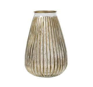 STEKLENA VAZA DECORIS PROZORNO ZLATA FI 19 CM. 29 CM