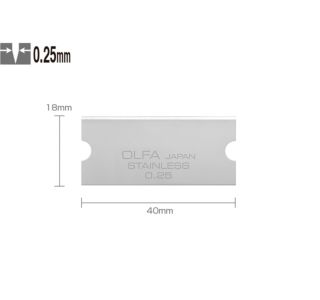 STRUGALNIK ZA ODSTR.BARVE OLFA 40 MM NADOMESTNO REZILO GSB-2S/6B 6 KOS