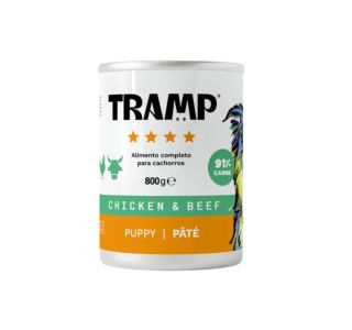 MOKRA HRANA ZA PSE TRAMP 4* DOG PATE PUPPYPAŠTETA ZA PASJE MLADIČE S PIŠČANCEM IN GOVEDINO, 6 X 800 G