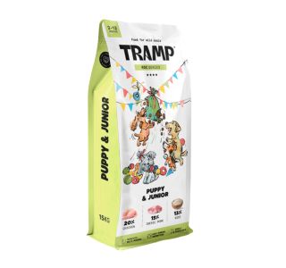 SUHA HRANA ZA PSE TRAMP ROC PUPPY&JUNIOR SUHA HRANA ZA PASJE MLADIČE IN MLAJŠE PSE, 15 KG