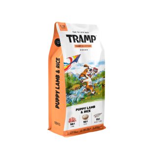 SUHA HRANA ZA PSE TRAMP SELECTION PUPPY LAMBSUHA HRANA ZA PASJE MLADIČE Z JAGNJETINO,  12 KG