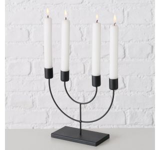 SVEČNIK BOLTZE ČRN, KOVINA, 4 SVEČE SVEČNIK BOLTZE ČRN, KOVINA, 4 SVEČE