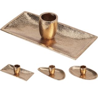 SVEČNIK EH NA PODSTAVKU, KOVINSKI, SORTIRANO 13X8X3 CM