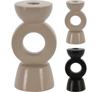 SVEČNIK EH PORCELAN OKROGLI, SORTIRANE BARVE 15 CM