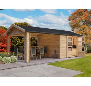 LESENA VRTNA HIŠKA KARIBU THERES 7 S TERASO 300X250X300+320 LES 28MM LESENA VRTNA HIŠKA KARIBU THERES 7 S TERASO 300X250X300+320 LES 28MM