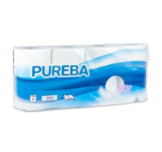 TOALETNI PAPIR PUREBA ROLICE SUPER SOFT BELE 3-SLOJNI 250 LIST. 8/1