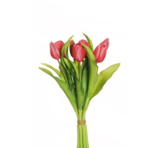 UMETNO CVETJE EVERGREENS TULIPAN V ŠOPKU FUKSIJA 37 CM