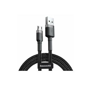 USB KABEL BASEUS KABEL USB-MICRO 1M, 2.4A BASEUS CAFULE ČRNA+SIVA USB KABEL BASEUS KABEL USB-MICRO 1M, 2.4A BASEUS CAFULE ČRNA+SIVA