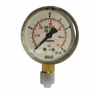 MANOMETER ZA REDUCIRNI VENTIL MESSER ACETILEN 0 - 40