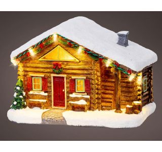 VASICA DECORIS HIŠKA 12X18.5X12.5 CM Z LED LUČKAMI 8 L