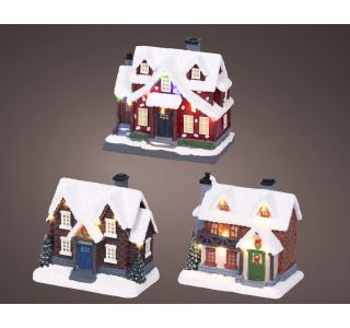 VASICA DECORIS HIŠKA Z LED LUČKO 9 L 8X13.5X13 CM, SORTIRANO