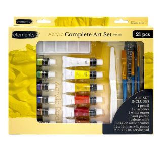 VELIKI KOMPLET PRIPOMOČKOV ZA SLIKANJE Z AKRILI