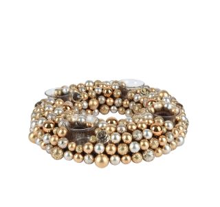 VENČEK DECORIS ADVENTNI ZLATO/SREBRNE S 4 KOZARČKI, FI 33 CM