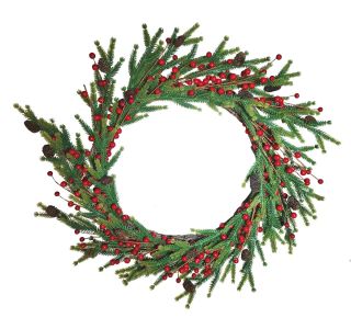 VENČEK GLOSSTYLE Z RDEČIMI JAGODKAMI FI 56 CM