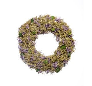 VENEC ZA VELIKO NOČ IZ NARAVNIH MATERIALOV V VIJOLIČNI IN ZELENI BARVI