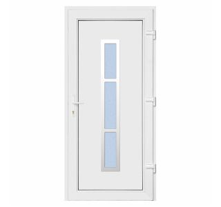 VHODNA PVC VRATA CANDO ALABAMA BELA 98X208 CM L INOX S KLJUKO