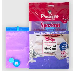 VREČA/DODATEK ZA TEKSTIL LA BRIANTINA VAKUMSKA ZA SHRANJEVANJE PERILA SIVKA 40X60CM