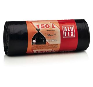 VREČKE ZA SMETI ALUFIX 150 L ČRNE 10/1