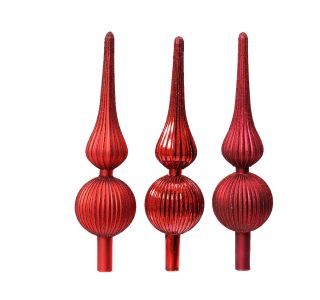 VRH ZA JELKO DECORIS RDEČA VIŠINA 31 CM VZOREC, SORTIRANO