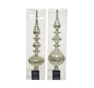 VRH ZA JELKO DECORIS SREBRNA, VIŠINA 35 CM SORT