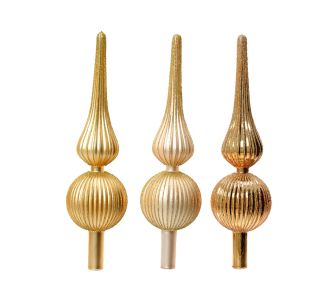 VRH ZA JELKO DECORIS ZLATA VIŠINA 31 CM VZOREC, SORTIRANO