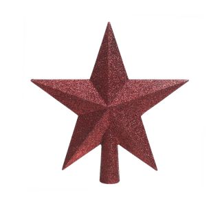 VRH ZA NOVOLETNO JELKO - ZVEZDA, RDEČE BARVE, 19X19 CM