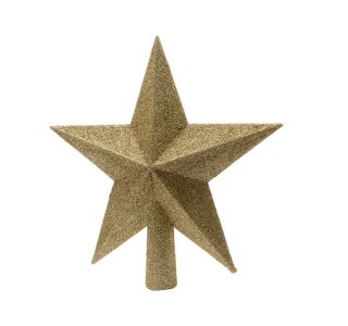 VRH ZA NOVOLETNO JELKO - ZVEZDA, ZLATE BARVE, 19X19 CM