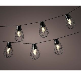 VRTNE LUČKE LUMINEO SOLARNE LUČI NA NIZU 350 CM, ČRNA KOVINA