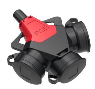 VTIČNICA/SPOJKA ZA KABEL PCE VARNOST TROJNA, 230V IP44 S POKROVČKI, POLYAMID