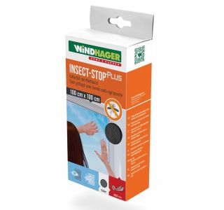 KOMARNIK ZA OKNO FLYSTOP 100X100CM, ČRNA, S TRAKOM