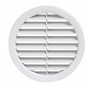 ZRAČNIK BREZ REGULACIJE VAFRA PVC FASADNI FI 160 BELI OKROGLI VGRADNI