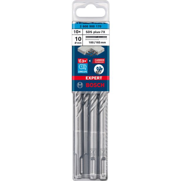 10-DELNI KOMPLET UDARNIH SVEDROV EXPERT SDS PLUS-7X, 10 X 100 X 165 MM