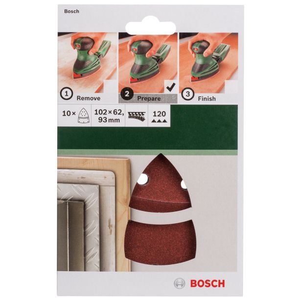 DELTA/VEČNAM BRUSNI LIST BOSCH 10-DELNI SET C430 RDEČ 102X62/93MM G120 11LUKENJ
