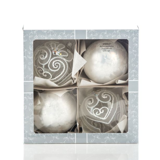 STEKLENA BUNKA GLOSSTYLE 100 MM 4/1 BELA 2 Z IN 2 BREZ DEKORJA