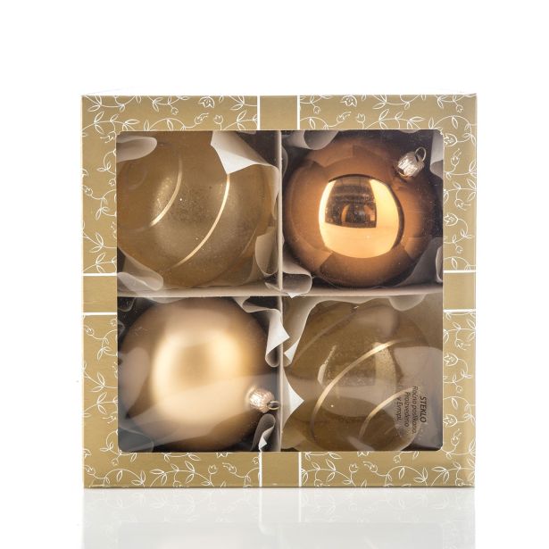 STEKLENA BUNKA GLOSSTYLE 100 MM 4/1 ZLATA 2 Z IN 2 BREZ DEKORJA