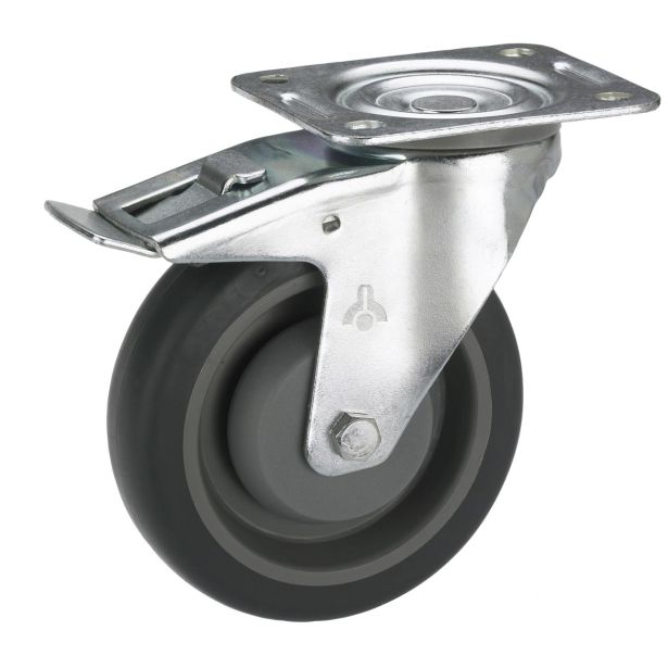 GIBLJIVO KOLO Z ZAVORO DÖRNER + HELMER 100X32MM PLOŠČA 100X85MM