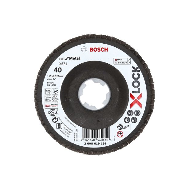 LAMELNI BRUSNI DISK POŠ. BOSCH 115X22.23MM G40 X-LOCK X571 ZA KOVINO