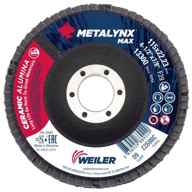 LAMELNI BRUSNI DISK POŠ. METALYNX 115X22.23MM K60 KERAMIKA NEDOBAVLJIV