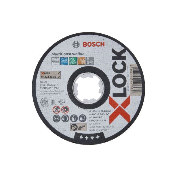 VEČNAMEN. REZALNA PLOŠČA BOSCH 115X22.23MM X-LOCK ACS 60 V BF