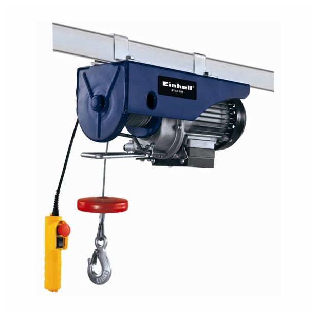 ELEKTRIČNO DVIGALO Z ŽIČNO VRVJO EINHELL 125KG/250KG, 8M/4MIN JEKLENA VRV FI 3 MM
