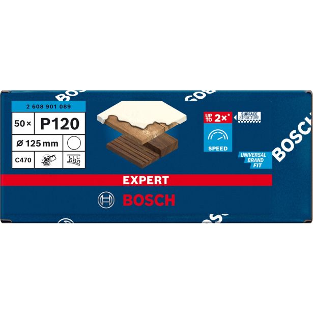 SAMOPRITRILNI BRUSNI DISK BOSCH 125MM BREZ LUKENJ G120 EXC470 ZA LES IN BARVO