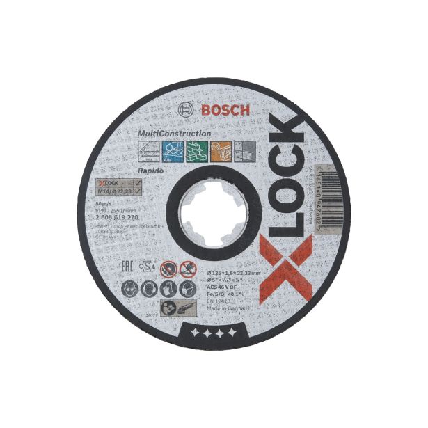 VEČNAMEN. REZALNA PLOŠČA BOSCH 125X1.6X22.23MM X-LOCK ACS 46 V BF