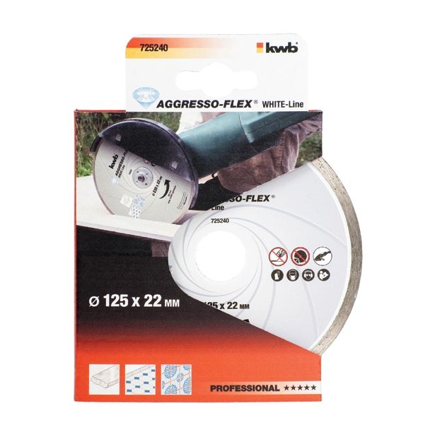 DIAMANTNA REZALNA PLOŠČA KWB 125X22X5X1.9 MM MARMOR, KERAMIKA,LEHNJAK